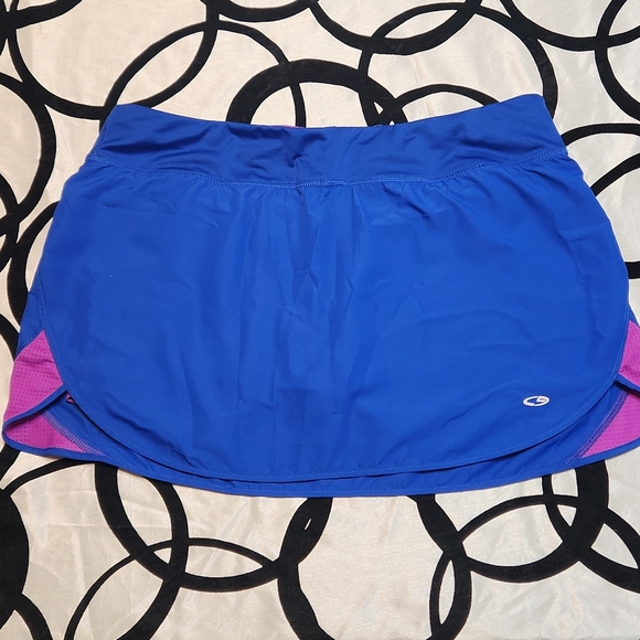 Champion Athletic Skort Shorts Blue Pink Large Womens Drawstring Swim Active - Picture 1 of 7